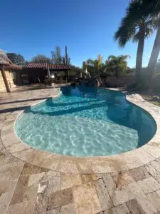 A pool with a lot of water in it